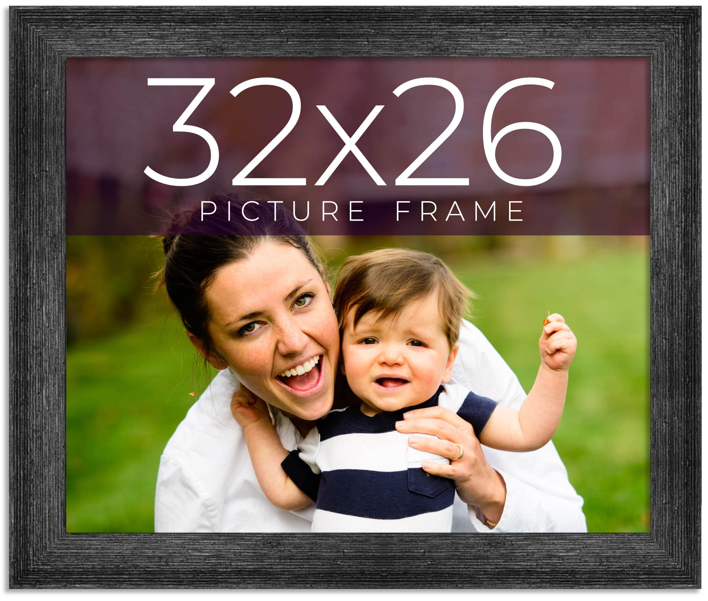 Amazon.com: 32x26 Frame Black Real Wood Picture Frame Width 1.5